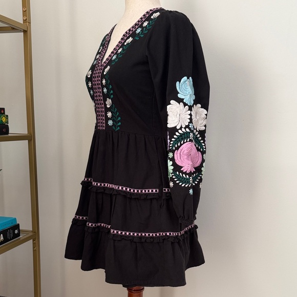 Roller Rabbit Black Lucena Embroidered  Naema Dress - Picture 3 of 5
